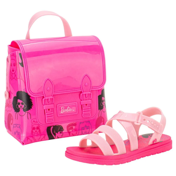  SANDALIA INFANTIL FEMININA RASTEIRA GRENDENE BARBIE SWEET BAG 22955 F 